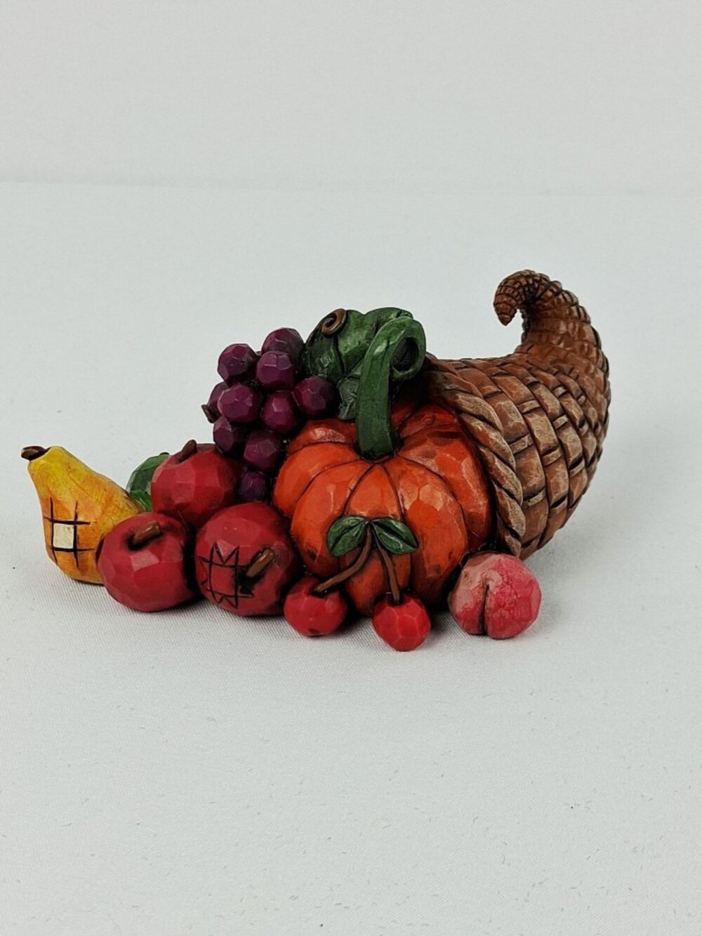 Jim Shore Resin Mini Horn of Plenty Cornucopia Figurine Vibrant Fall Colors